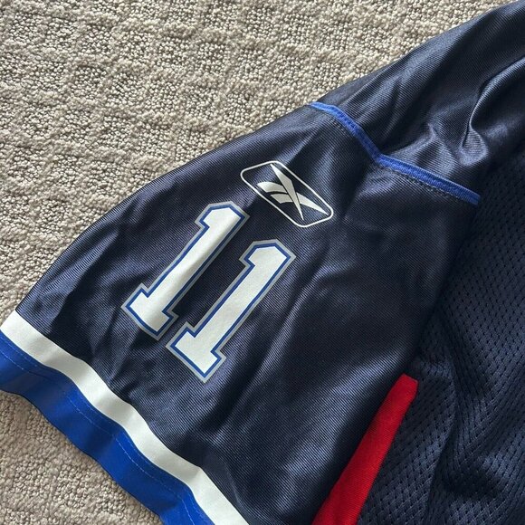 Vintage 90s Drew Bledsoe Navy Reebok Jersey Football Mens L Patriots Bills NWOT - Picture 4 of 15